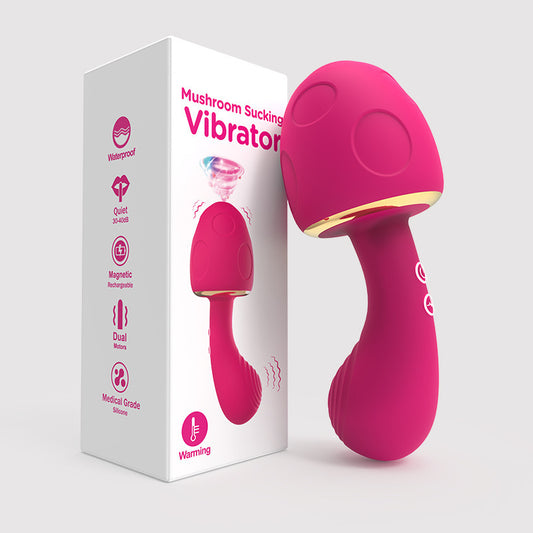 Portable Wellness Massager – Mushroom Shape, 10 Modes, Heating & Skin-Friendly Silicone