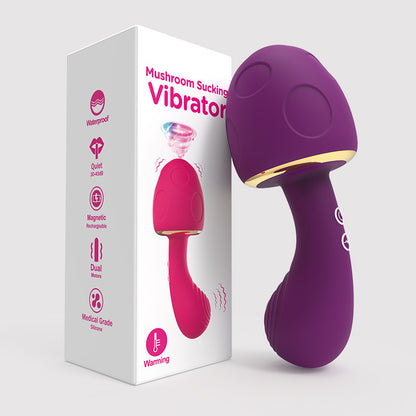 Portable Wellness Massager – Mushroom Shape, 10 Modes, Heating & Skin-Friendly Silicone