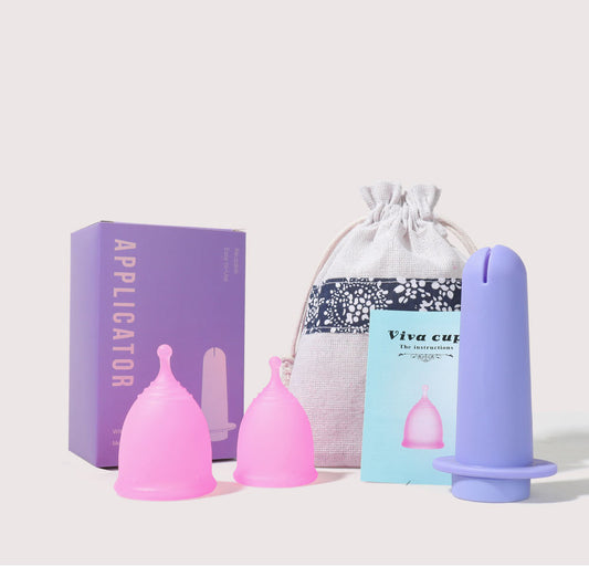 Silicone Menstrual Cup with Menstrual Cup Booster Set 2PCS