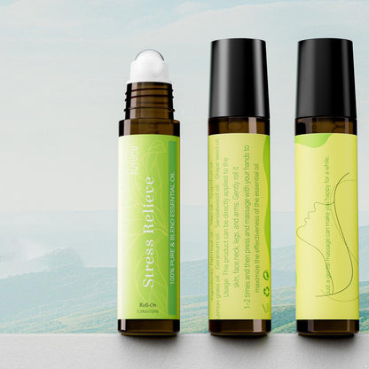 Roll-on de Aceite Esencial para Aliviar el Estrés 10ml – Aceite de Masaje Natural a Base de Plantas