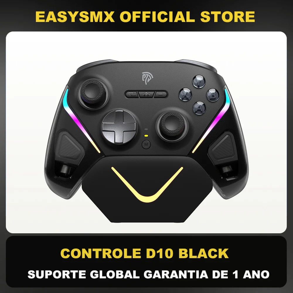 EasySMX D10 Wireless Gamepad Bluetooth Game Controller Compatible with PC/Switch/Phone/Steam, TMR Sticks, Charging Dock