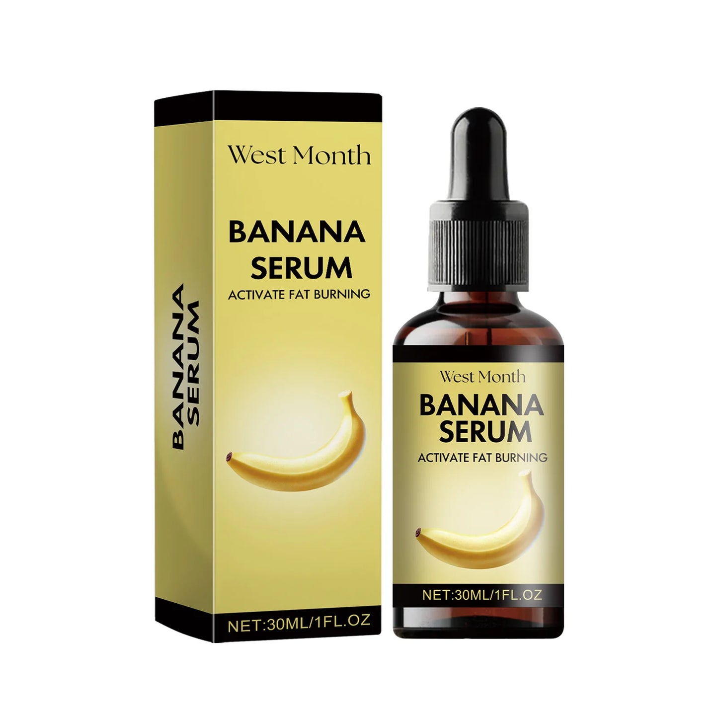 West & Month 30ml Banana Fat Burning Body Essential Oil Prevent Sagging Skin Massage Waist Belly Weight Lose Firming Essential Oil