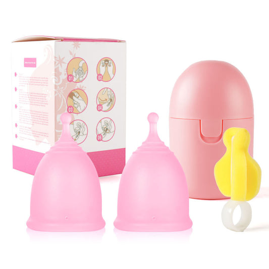 Silicone menstrual cup Period replacement sanitary napkin, high temperature + PP storage box