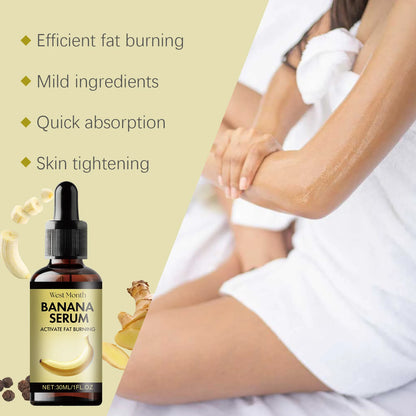 West & Month 30ml Banana Fat Burning Body Essential Oil Prevent Sagging Skin Massage Waist Belly Weight Lose Firming Essential Oil