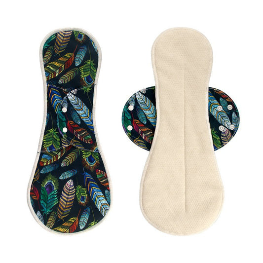 Cotton Mesh Fabric Wing Stitching Washable Sanitary Pad Leak-Proof Sanitary Napkin Pad 3PCS