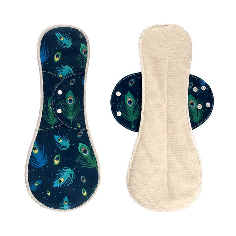 Cotton Mesh Fabric Wing Stitching Washable Sanitary Pad Leak-Proof Sanitary Napkin Pad 3PCS