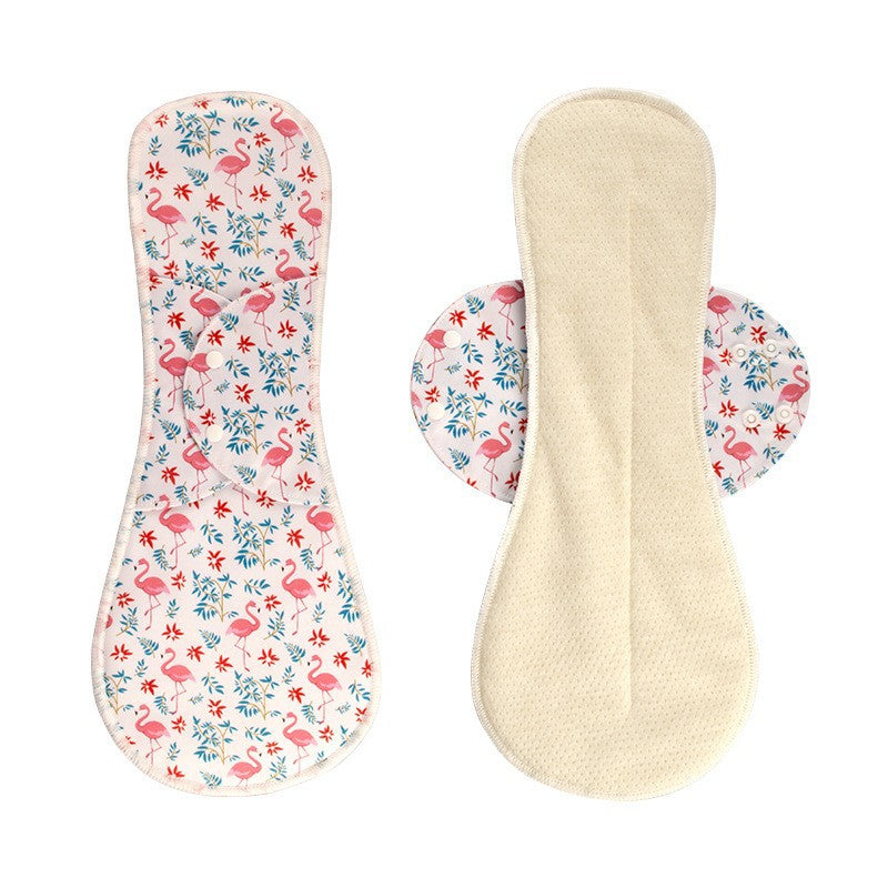 Cotton Mesh Fabric Wing Stitching Washable Sanitary Pad Leak-Proof Sanitary Napkin Pad 3PCS