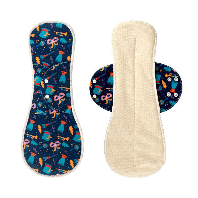 Cotton Mesh Fabric Wing Stitching Washable Sanitary Pad Leak-Proof Sanitary Napkin Pad 3PCS