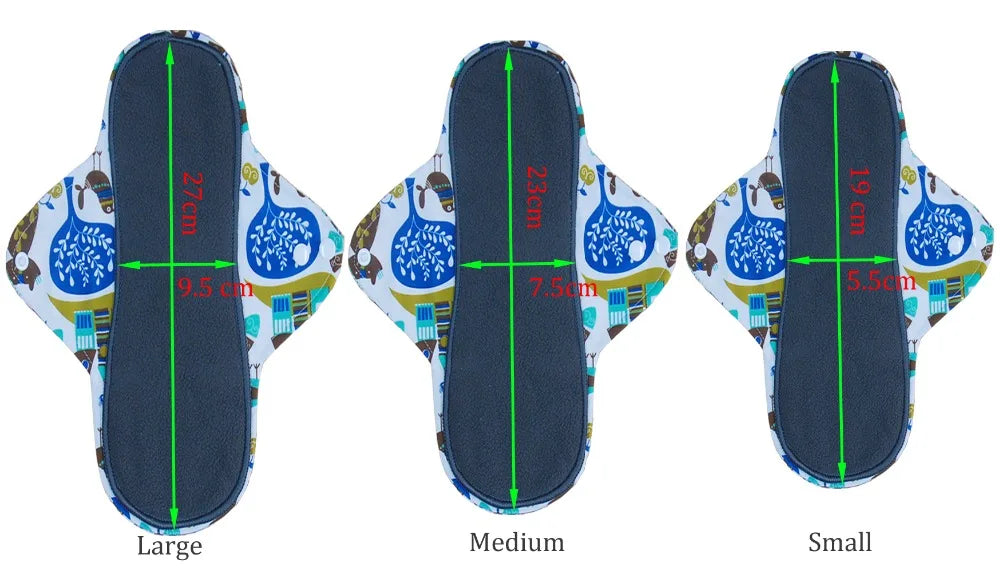 Bamboo Charcoal Menstrual Postpartum Reusable Panty Liner Daily Pads Period Relief Women Care Reusable Sanitary Cloth Pads