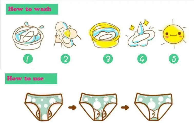 Bamboo Charcoal Menstrual Postpartum Reusable Panty Liner Daily Pads Period Relief Women Care Reusable Sanitary Cloth Pads