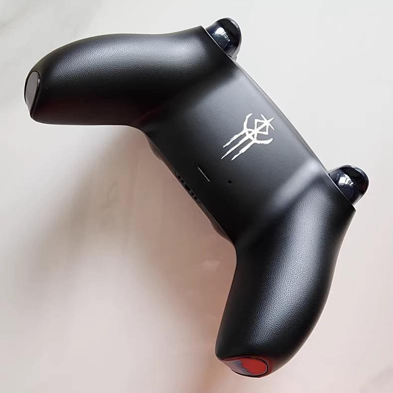 Sony PS5 original game controller modified and upgraded with Hall TMR joysticks: Wind Blade Blood Curse edition.