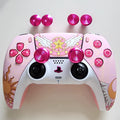 Sony PS5 original controller modified and upgraded with Hall TMR joysticks: Sakura Star edition.