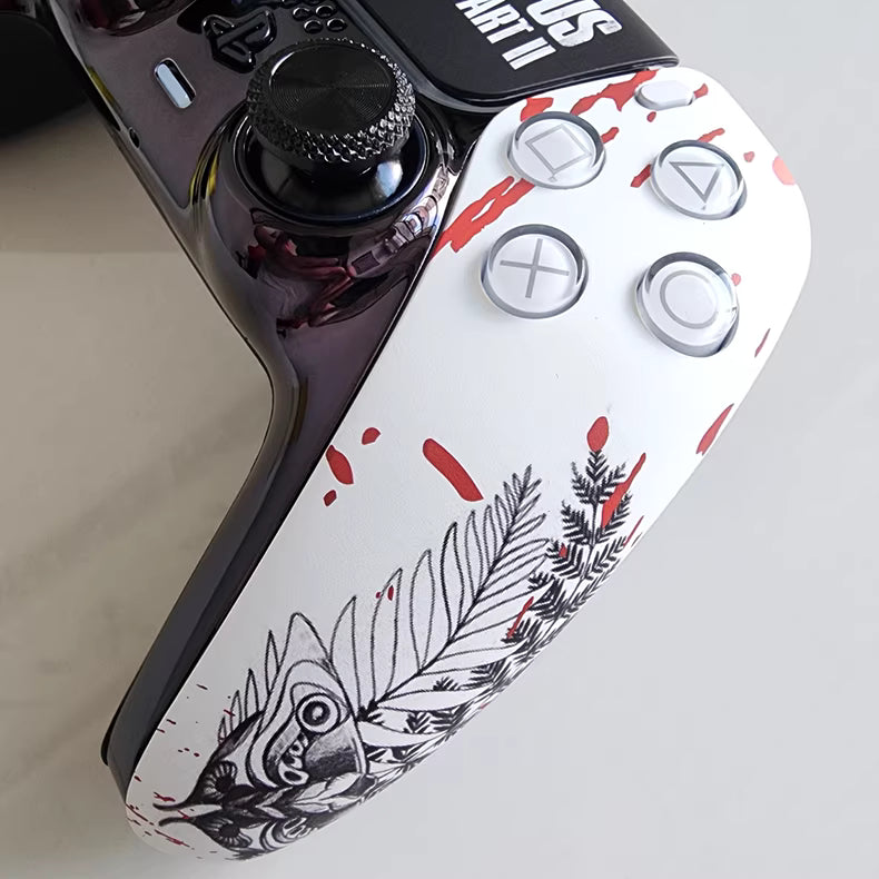 Sony original PS5 game controller modified and upgraded with Hall TMR joysticks: The Last of Us edition