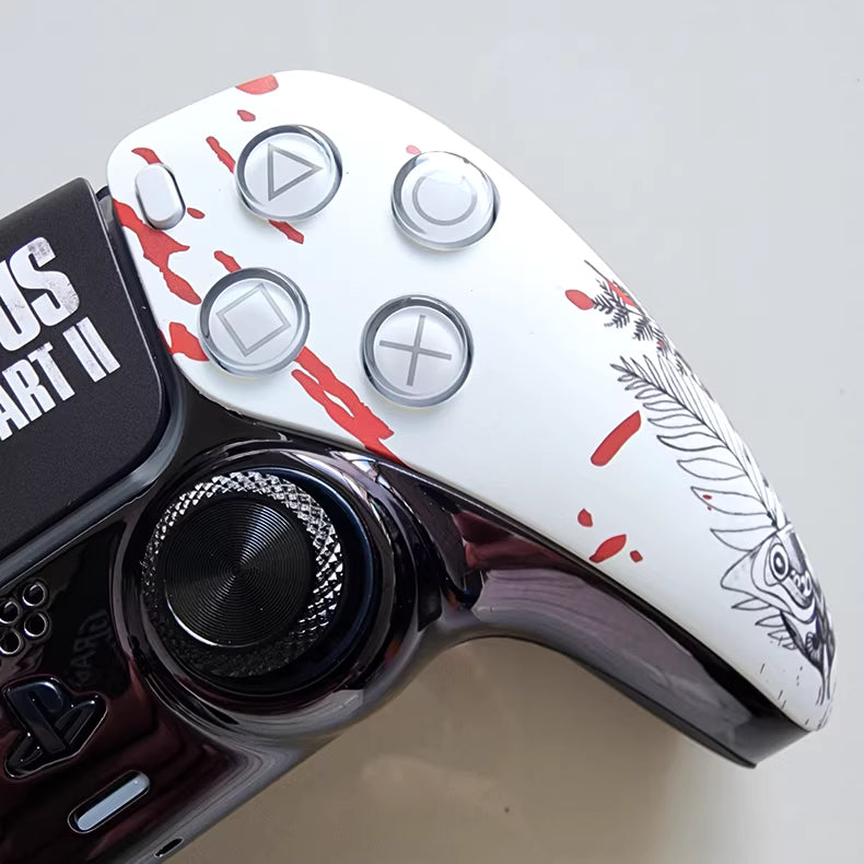Sony original PS5 game controller modified and upgraded with Hall TMR joysticks: The Last of Us edition
