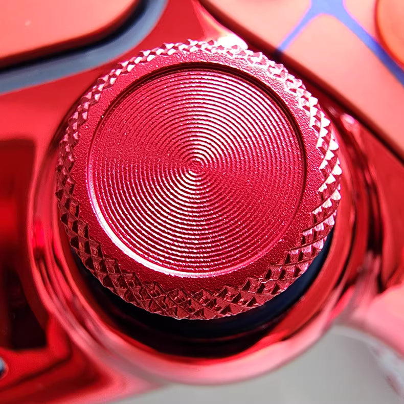 Sony original PS5 game controller modified and upgraded with Hall TMR joysticks: Flame Spider edition.