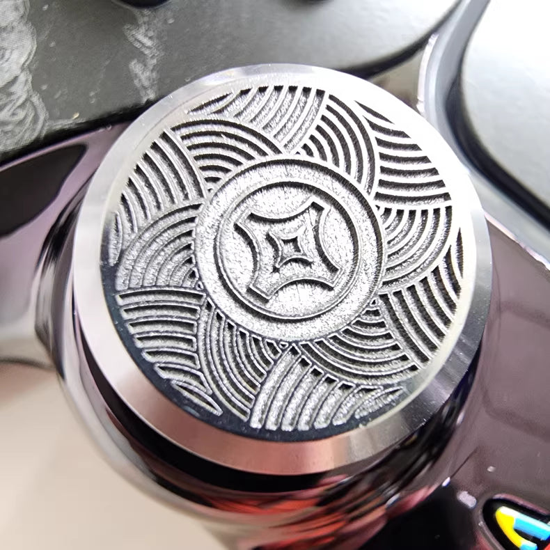 Sony PS5 original game controller modified and upgraded with Hall TMR joysticks: Wind Blade Blood Curse edition.