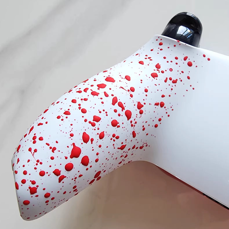 Sony original PS5 game controller modified and upgraded with Hall TMR joysticks: Flame Spider edition.