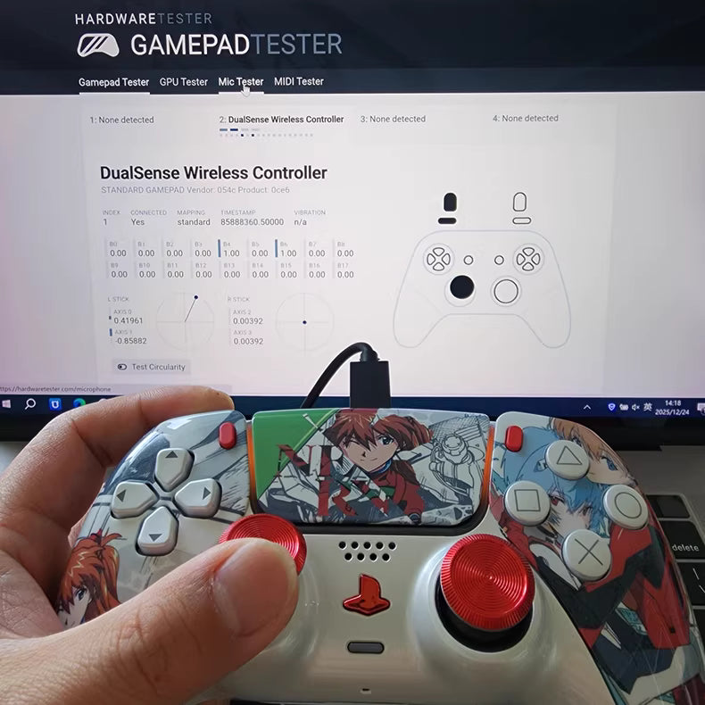 Sony original PS5 game controller upgraded with Hall effect TMR joysticks: EVA Pearl Hikari,