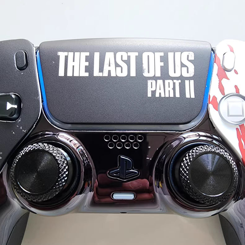 Sony original PS5 game controller modified and upgraded with Hall TMR joysticks: The Last of Us edition