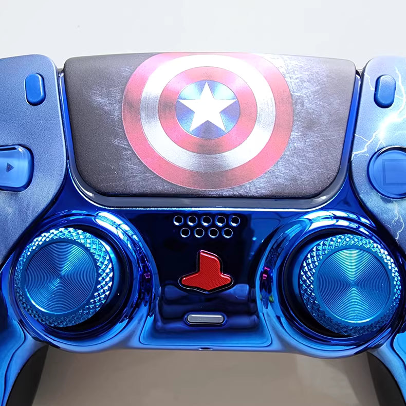 Sony original PS5 game controller upgraded with Hall effect TMR joysticks: Captain America's Aegis