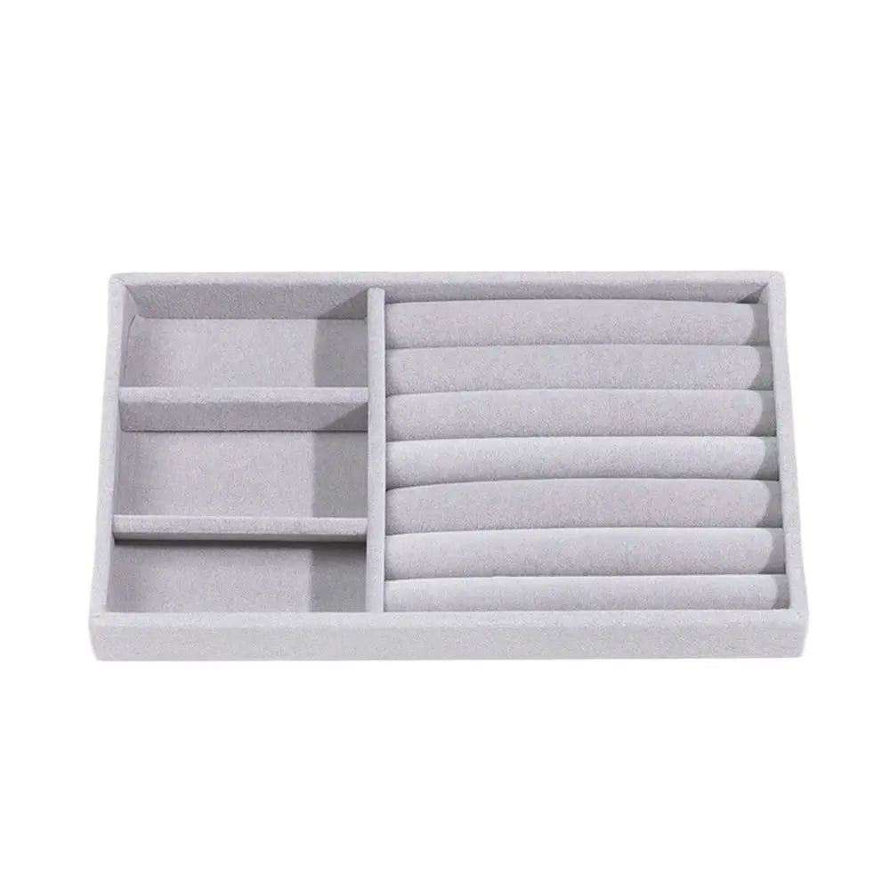 Stackable Velvet Jewelry Storage Box Velvet Necklace Display Tray Bracelet Earring Organizers Ring Bracelet Necklace