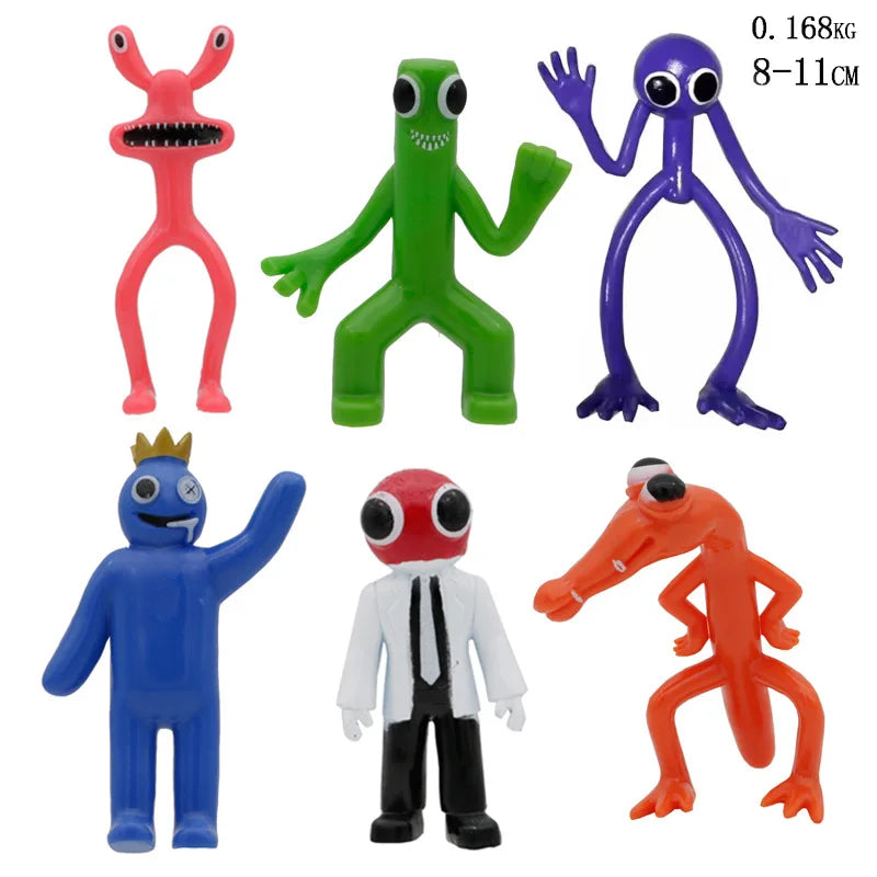 1 Set Rainbow Friends Anime Figure Cartoon Model Game Character Pink Blue Monster Statue Cake Ornaments Toys
