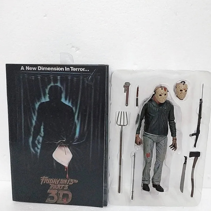 NECA Friday The 13th Figure Toys Freddy Jason Voorhees Blood Action Figure Jason Collectible Model Christmas Halloween Gifts