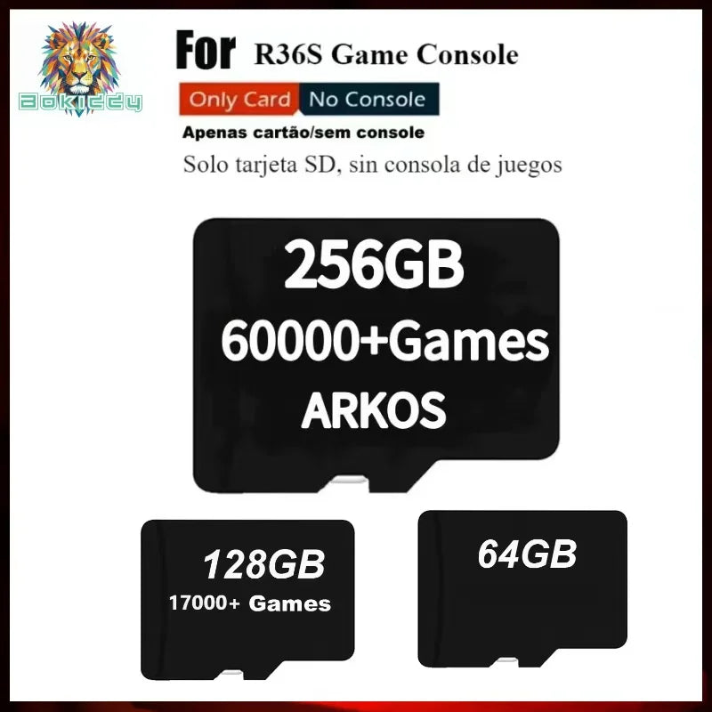 NEW V5 SD Card for R36S Retro Handheld Video Game Console Linux System 3.5Inch IPS Screen Portable Player 64GB 128GB 256GB Games