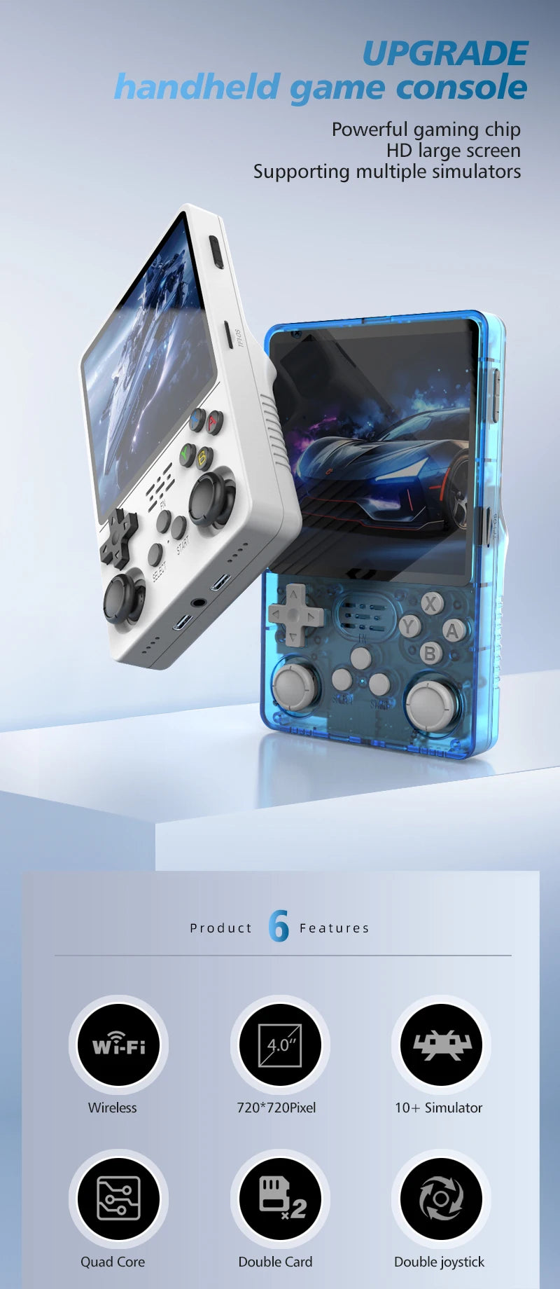 R36PLUS Handheld Game Console 4.0inch Big Screen 20000+ Games PK R36S Portable Pocket Video Player Kids Gift Arkos System