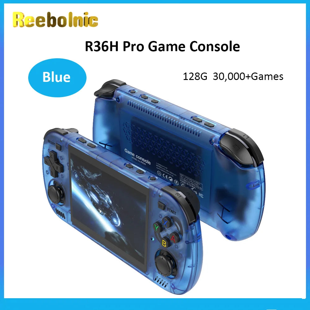 Reebolnic R36H Pro Game Console 4.2Inch OCA Screen RK3326 ARKOS2.0 System Retro Video Game Console 3500mAH WiFi 15000+Games