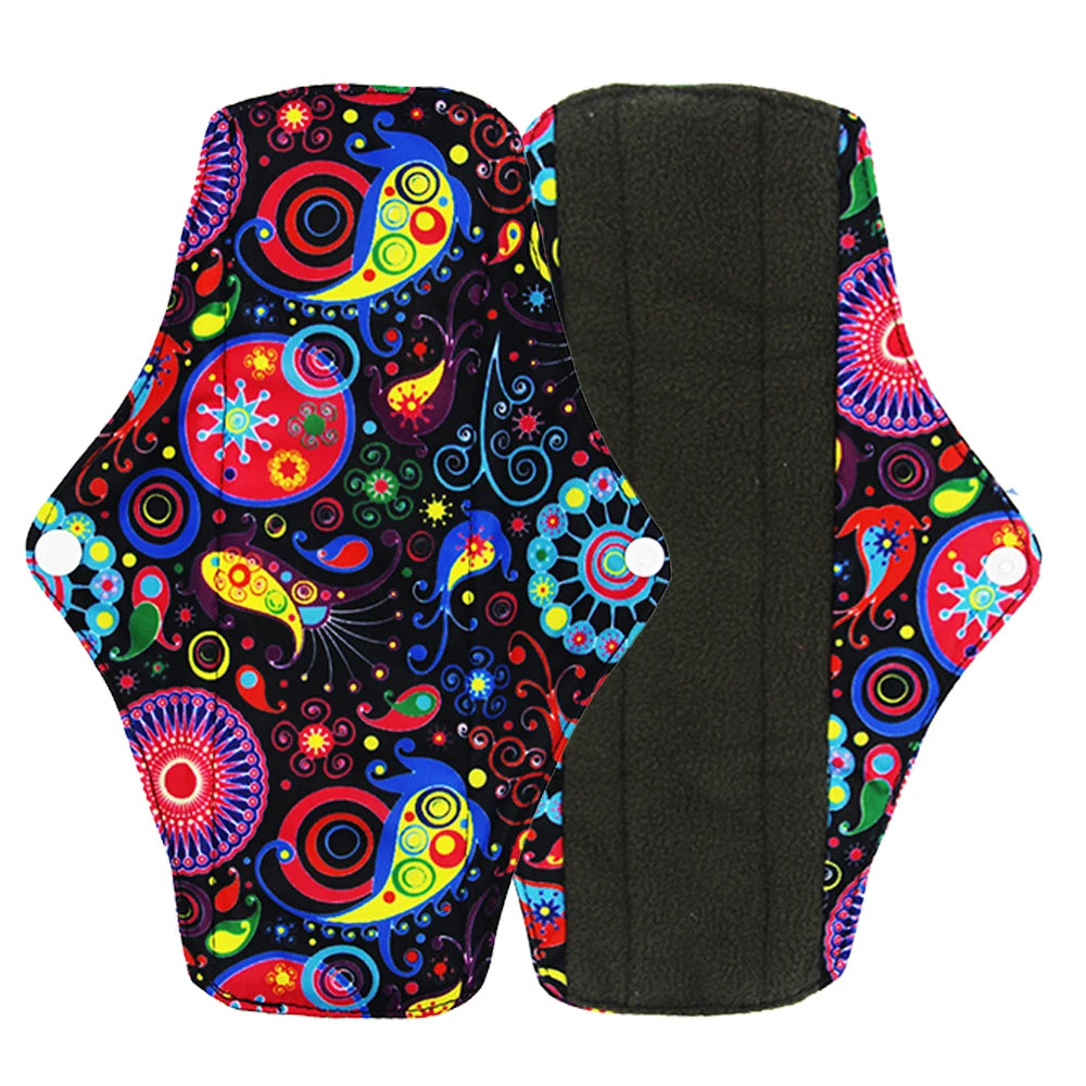 5Pcs Washable Sanitary Towels Menstrual Pad Reusable Bamboo Charcoal Women Napkins Feminine Hygiene Product Period Cloth Pads