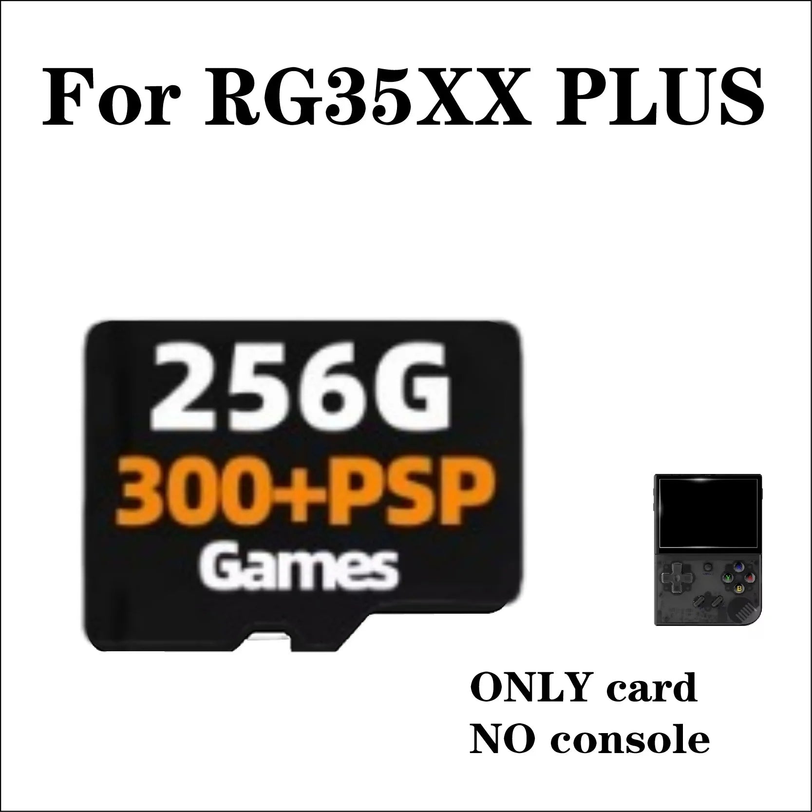 For ANBERNIC RG35XX PLUS TF Card Memory Card Preloaded Games 300+ 256G PSP Games Video Game Console Pre-install Retro Games Card