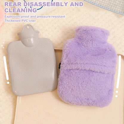 Hot Water Bottle Plush Hand Foot Warmer Heating Water Bottle For Women Men Student Child Menstrual Period Abdomen Neck Foot Hand