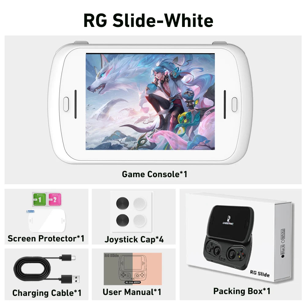 ANBERNIC RG Slide Video Handheld Game Console 4.7" LTPS In-Cell Screen Android 5000mAh Support FOTA Wireless Upgrade Streaming