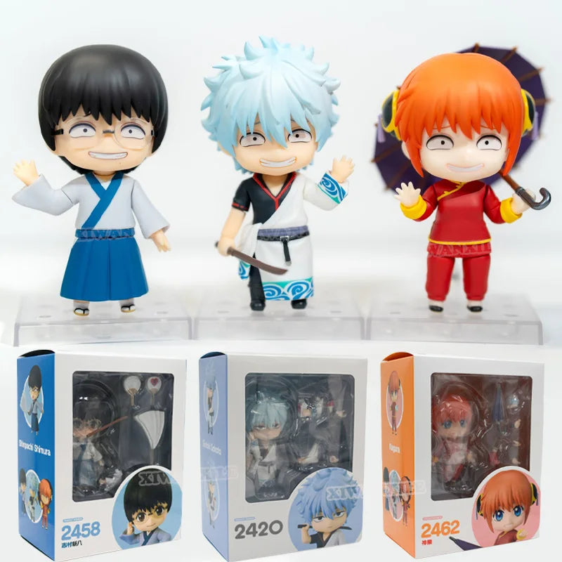 #2458 Gintama Shimura Shinpachi Anime Figure #2462 Kagura Action Figure #2420 Sakata Gintoki Figurine Collectible Model Doll Toy
