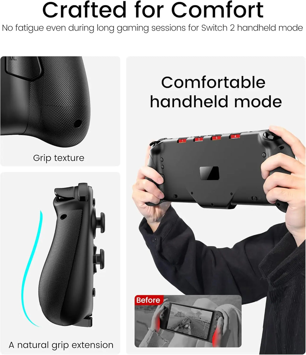 BEBONCOOL Wireless Game Controller for Switch 2 Programmable Gamepad Bluetooth Controller with RGB Hall Effect Joysticks