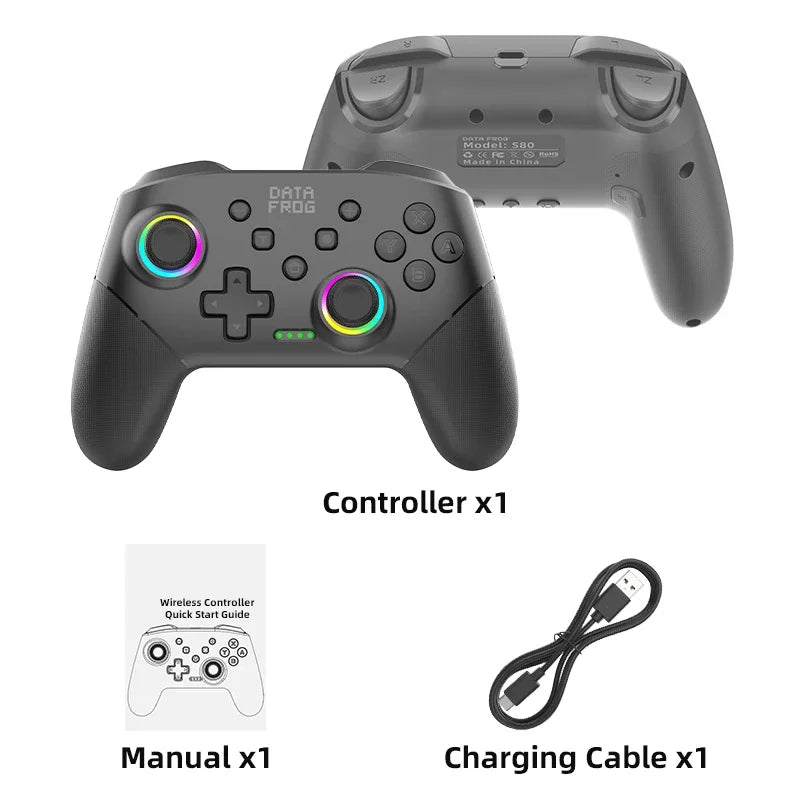 Wireless Game Controller for Switch 2 / Switch OLED / Lite Console Pro Joystick Gamepad with Turbo & 1000mAh Battery
