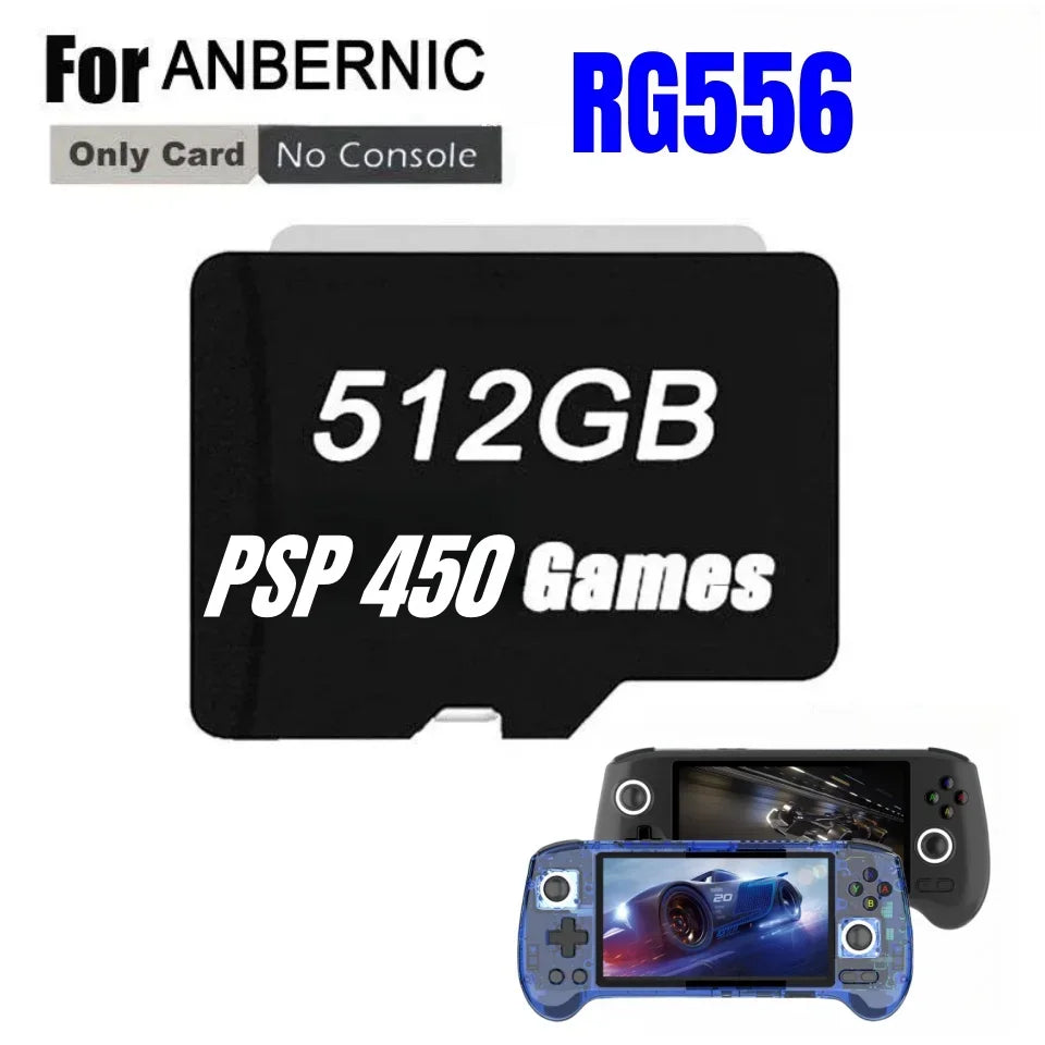 FOR ANBERNIC RG556 TF Card Portable PS2 Handheld Game Console Memory Card SD Card 61000 Games PS2 512G 256G 128G Micro sd games
