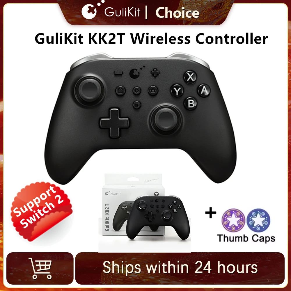 GuliKit KK2T Wireless Bluetooth Game Controller With Anti-Drift TMR Magnetic Joystick for PC/Windows/Switch/Steam Deck/iOS/macOs