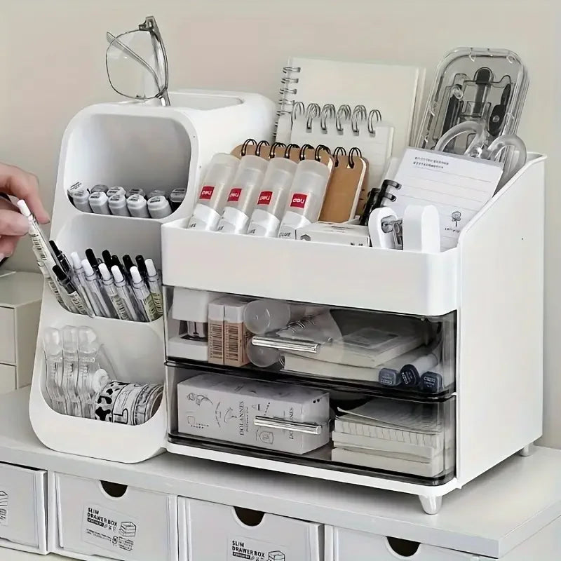 Multifunctional Pen Holder Drawer Stationery Organizer Storage Desk Organizers Plastic Accessories Office School Supplies