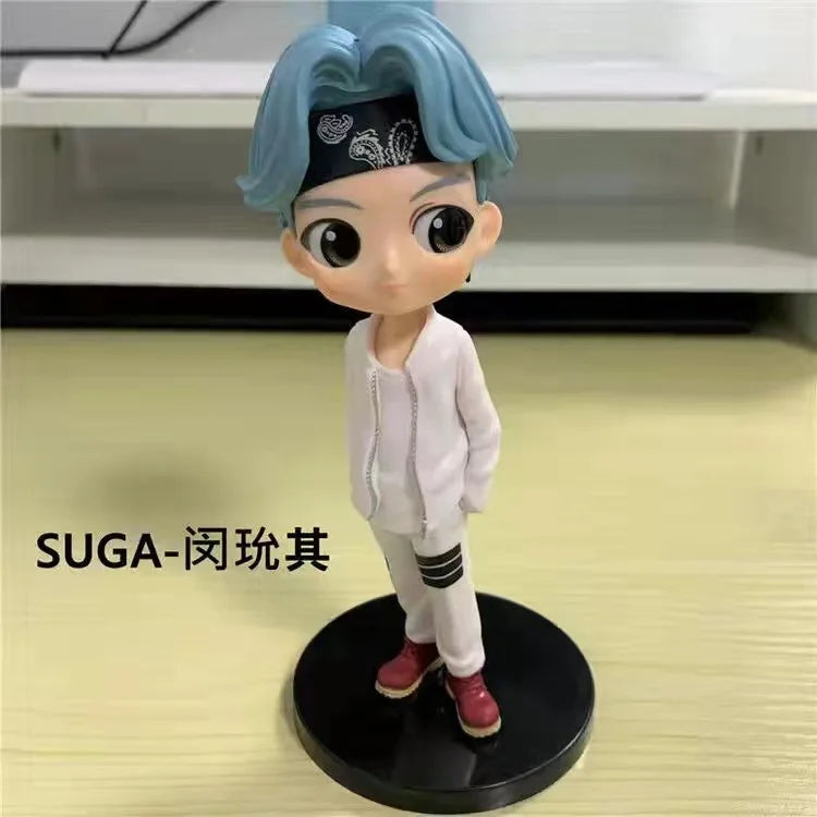 #!@ 7Pcs Kpop Star 15cm PVC Model Toy Action Bangtan Boys Groups BT21 Action Figures Doll BTS Celebrity Idol Set Fan Collection
