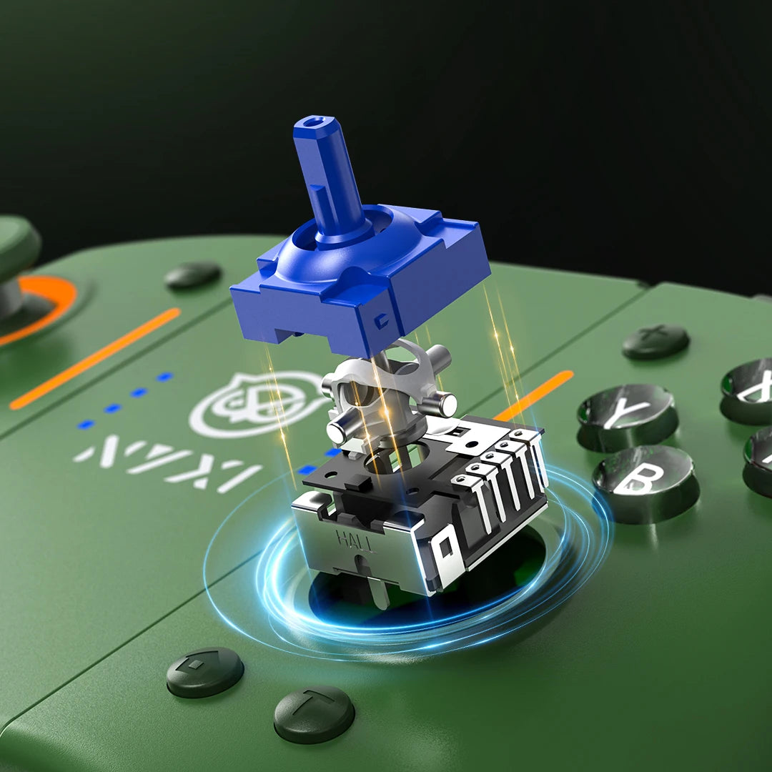 NYXI Hyperion Pro Hall Joystick Wireless Game Controller Green Gamepad with RGB Lights for Nintendo Switch