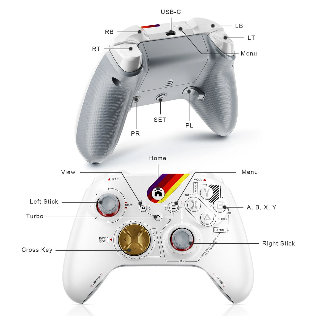 Game Controller W/6-Axis Gyro,Gaming Joystick Dual Vibration Turbo Function Gamepad for Xbox One S/X/Series S/X/PC Windows 10/11
