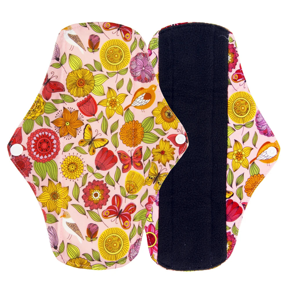 5Pcs Washable Sanitary Towels Menstrual Pad Reusable Bamboo Charcoal Women Napkins Feminine Hygiene Product Period Cloth Pads