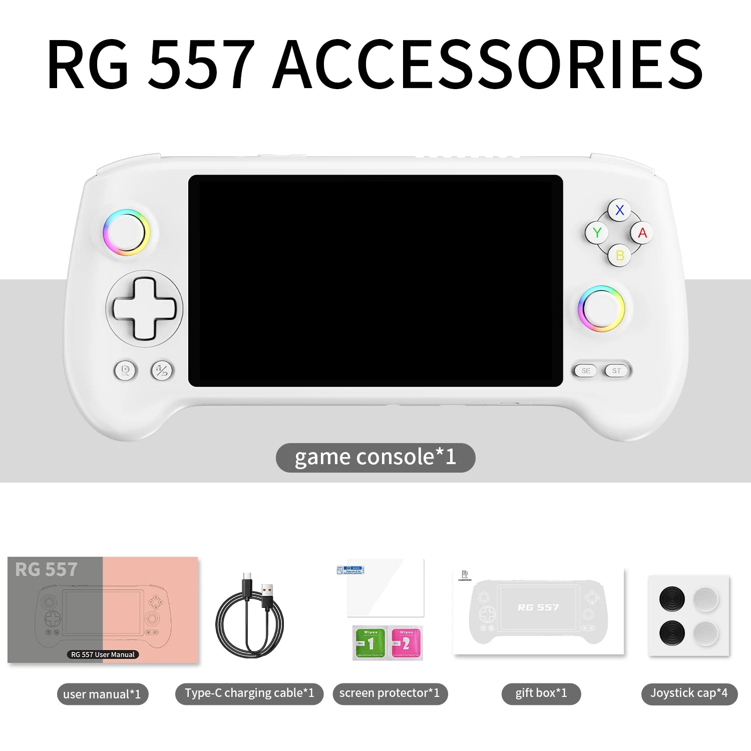 ANBERNIC RG557 Handheld Game Console 5.48'' AMOLED Android 14 5500mAH Portable Video Game Player Support Streaming WIFI 6E
