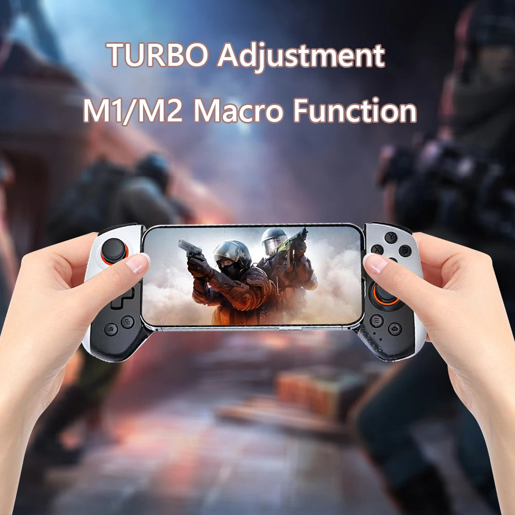 Cell Phone Gamepad Bluetooth-Compatible5.3 Macro Function Phone Game Controller for iPhone 15/14/13/iPad/iOS/Tablet/PC/Switch