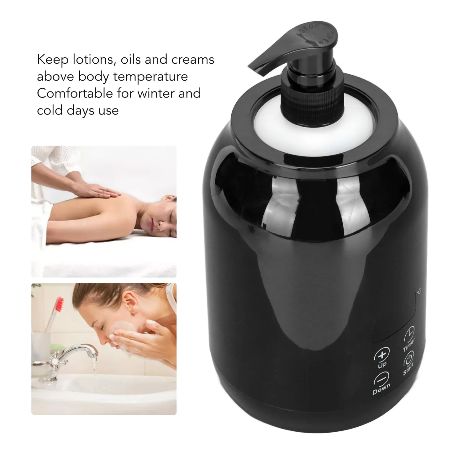 Essential Oil Heater LED Display Temperature Adjust Single Massage Oil Bottle Warmer Massage Oil Heater