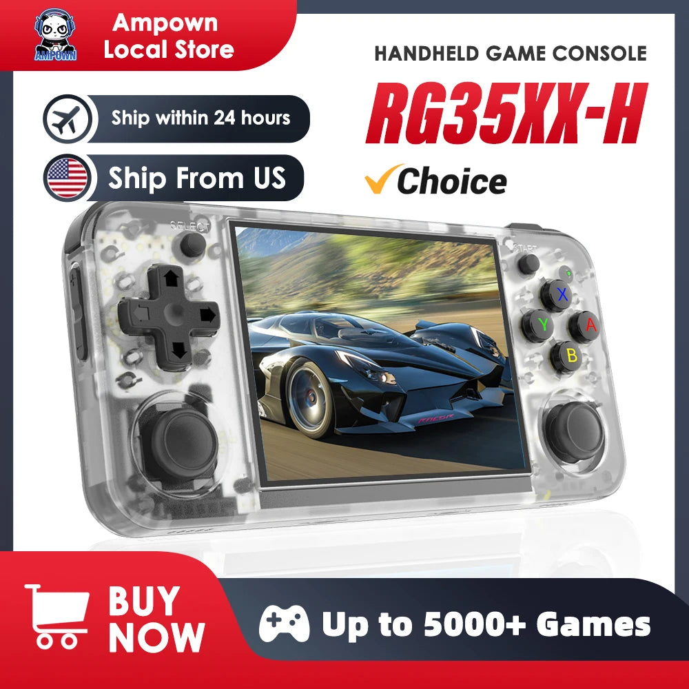 ANBERNIC RG35XX H Handheld Game Console 3.5''IPS Screen HDMI Output Linux System RG35XXH Retro Video Simulator Console Kids Gift