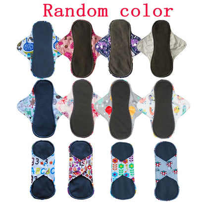 Bamboo Charcoal Menstrual Postpartum Reusable Panty Liner Daily Pads Period Relief Women Care Reusable Sanitary Cloth Pads