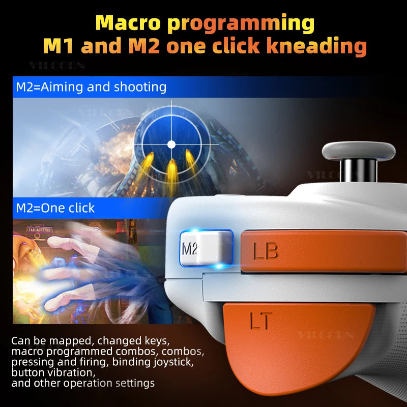 D8Pro RGB Tablet Game Controller FPS Mobile Gamepad For Switch Android ios PS3 PS4 PC Hall Trigger Joystick